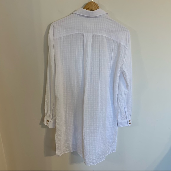 NEW Anthropologie Textured Button Down Tunic in White, Size M - Picture 13 of 15